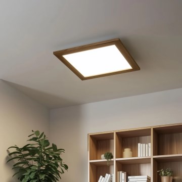 Eglo - LED Prigušivi nadgradni panel POZZALLO WOOD LED/21W/230V 2700-6500K 49,5x49,5 cm smeđa + daljinski upravljač