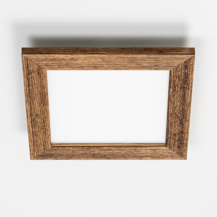 Eglo - LED Prigušivi nadgradni panel SALOBRENA 2 WOOD LED/16W/230V 4000K 34x34 cm smeđa