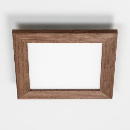 Eglo - LED Prigušivi nadgradni panel SALOBRENA 2 WOOD LED/16W/230V 4000K 34x34 cm tamno smeđa