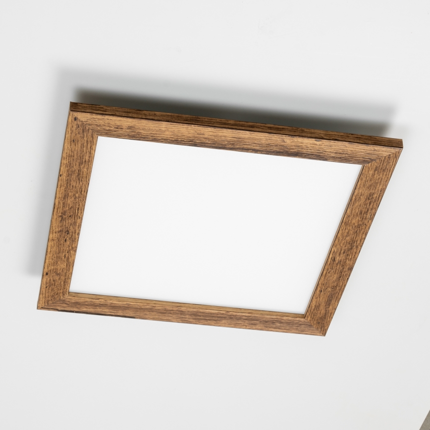 Eglo - LED Prigušivi nadgradni panel SALOBRENA 2 WOOD LED/25W/230V 4000K 49,5x49,5 cm smeđa