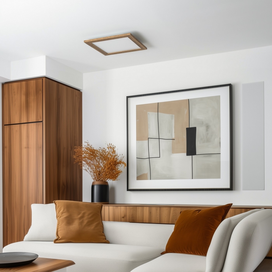 Eglo - LED Prigušivi nadgradni panel SALOBRENA 2 WOOD LED/25W/230V 4000K 49,5x49,5 cm smeđa