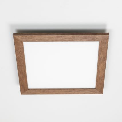 Eglo - LED Prigušivi nadgradni panel SALOBRENA 2 WOOD LED/25W/230V 4000K 49,5x49,5 cm tamno smeđa
