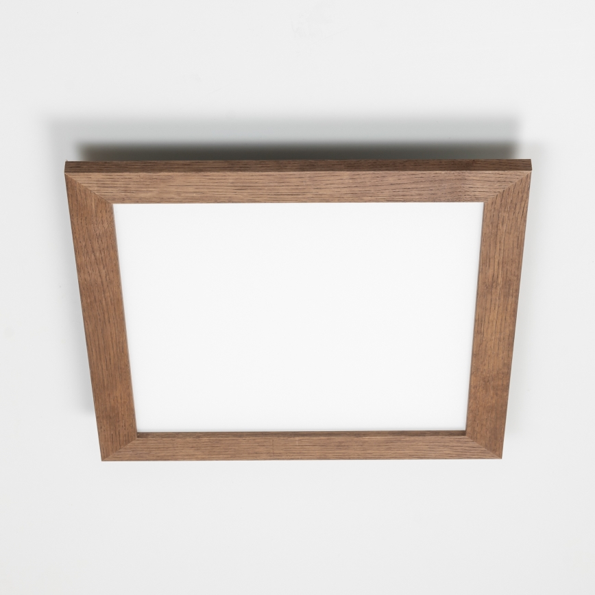 Eglo - LED Prigušivi nadgradni panel SALOBRENA 2 WOOD LED/25W/230V 4000K 49,5x49,5 cm tamno smeđa