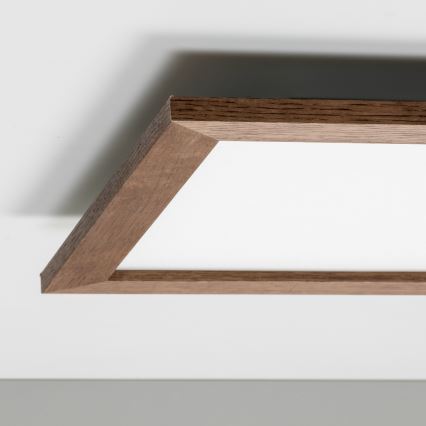 Eglo - LED Prigušivi nadgradni panel SALOBRENA 2 WOOD LED/25W/230V 4000K 49,5x49,5 cm tamno smeđa