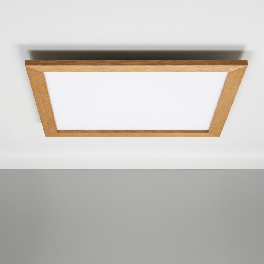 Eglo - LED Prigušivi nadgradni panel SALOBRENA-CL WOOD LED/31W/230V 2700-6500K 64x64 cm smeđa
