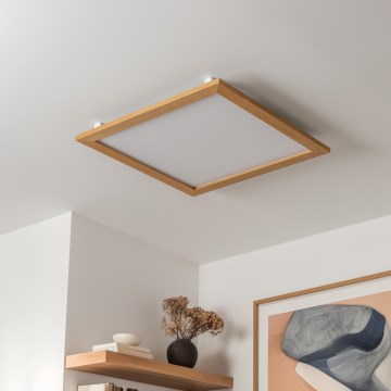 Eglo - LED Prigušivi panel SALOBRENA-TW WOOD LED/32,5W/230V 2700-6500K 64x64 cm smeđa + daljinski upravljač