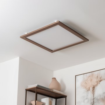 Eglo - LED Prigušivi panel SALOBRENA-TW WOOD LED/32,5W/230V 2700-6500K 64x64 cm tamno smeđa + daljinski upravljač