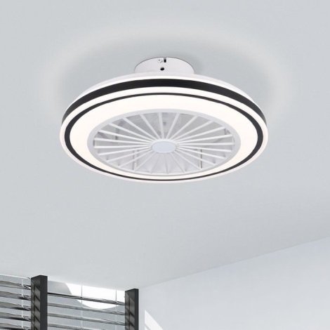 Eglo - LED Prigušivi stropni ventilator LED/25,5W/230V bijela/crna 2700-6500K + daljinski upravljač