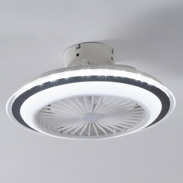 Eglo - LED Prigušivi stropni ventilator LED/25,5W/230V bijela/siva 2700-6500K + daljinski upravljač