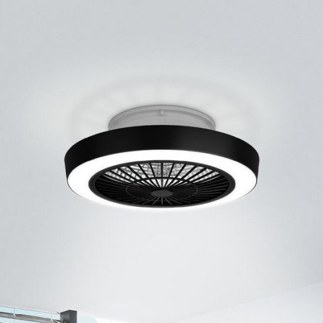 Eglo - LED Prigušivi stropni ventilator LED/37,8W/230V crna + daljinski upravljač