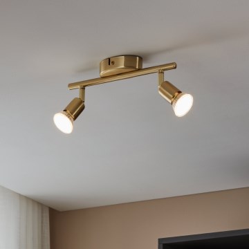Eglo - LED Reflektorska svjetiljka 2xGU10/2,8W/230V 3000K zlatna