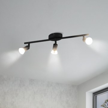 Eglo - LED Reflektorska svjetiljka 3xGU10/2,8W/230V 3000K crna