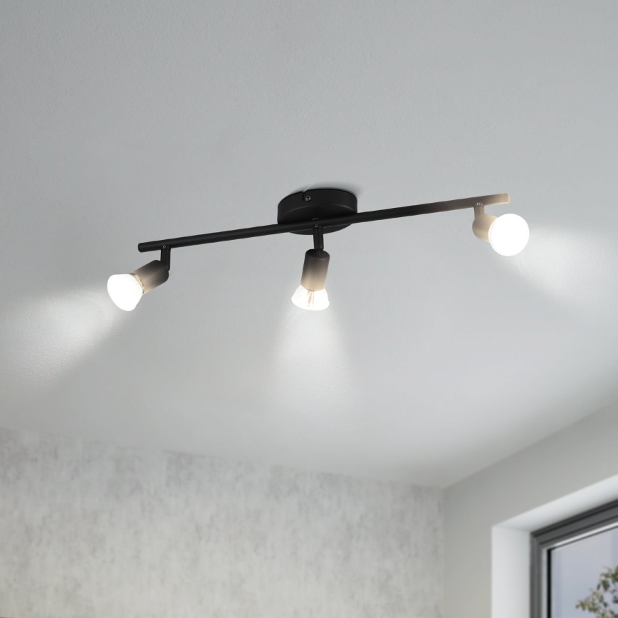 Eglo - LED Reflektorska svjetiljka 3xGU10/2,8W/230V 3000K crna