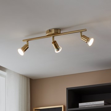 Eglo - LED Reflektorska svjetiljka 3xGU10/2,8W/230V 3000K zlatna
