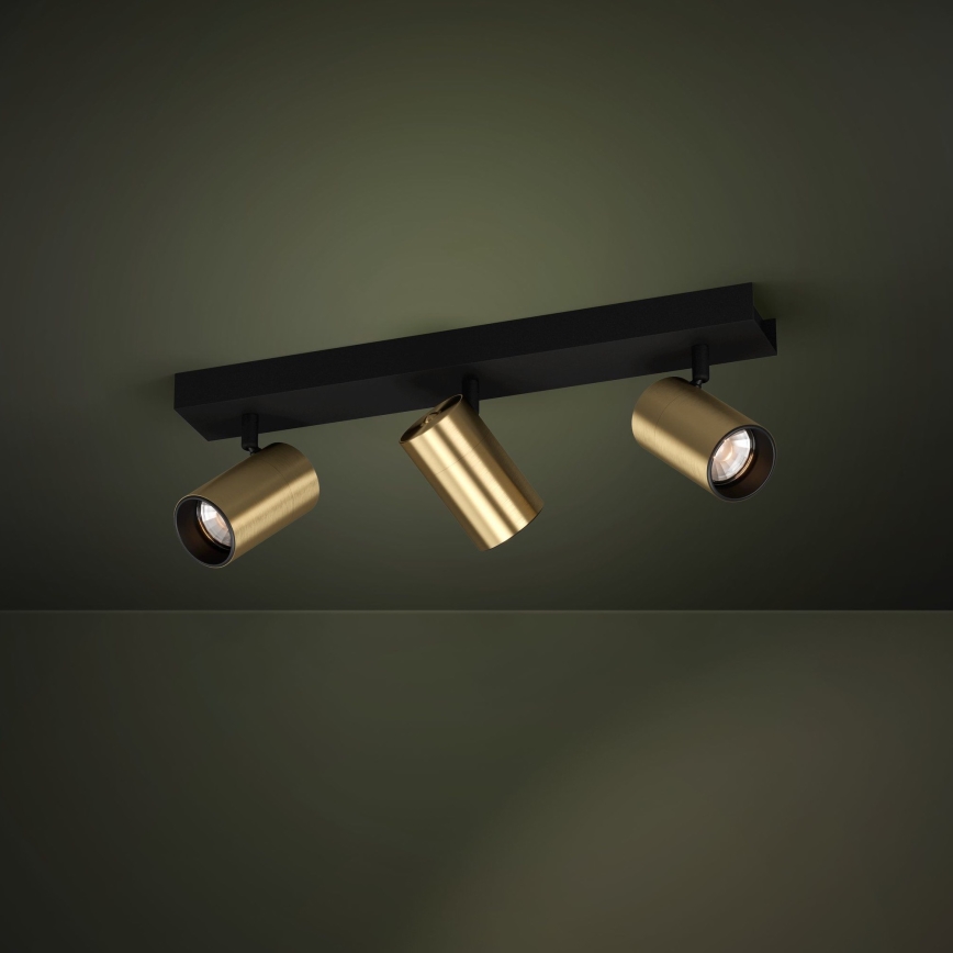 Eglo - LED Reflektorska svjetiljka 3xGU10/4,5W/230V 3000K crna/zlatna