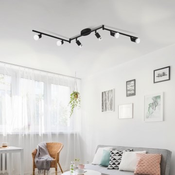 Eglo - LED Reflektorska svjetiljka 6xGU10/2,8W/230V 3000K crna