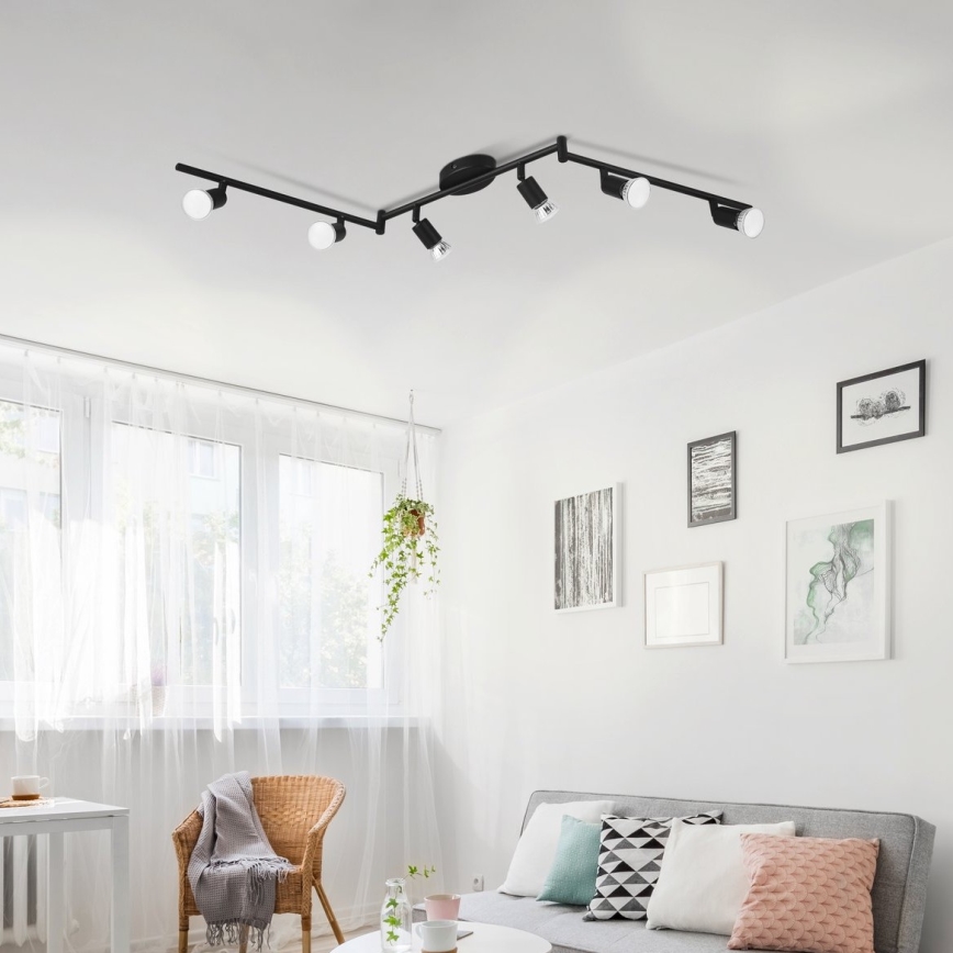 Eglo - LED Reflektorska svjetiljka 6xGU10/2,8W/230V 3000K crna