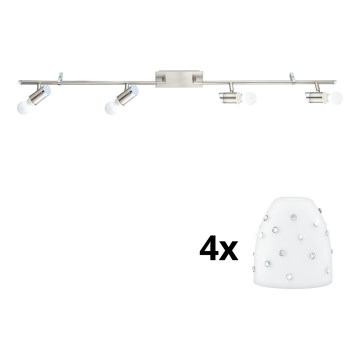 Eglo - LED Reflektorska svjetiljka MY CHOICE 4xE14/4W/230V  mat krom/bijela