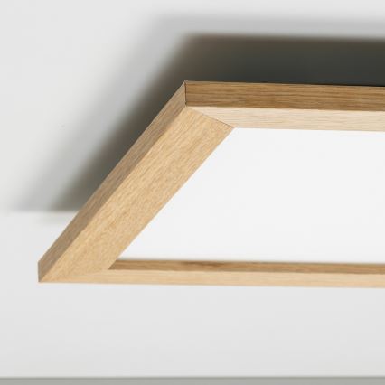 Eglo - LED RGB prigušivi nadgradni panel SALOBRENA-C WOOD LED/40W/230V 2700-6500K 49,5x49,5 cm smeđa + daljinski upravljač