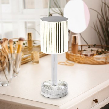 Eglo - LED RGB stolna svjetiljka s mogućnošću prigušivanja, punjiva, LED/800 mAh, prozirna