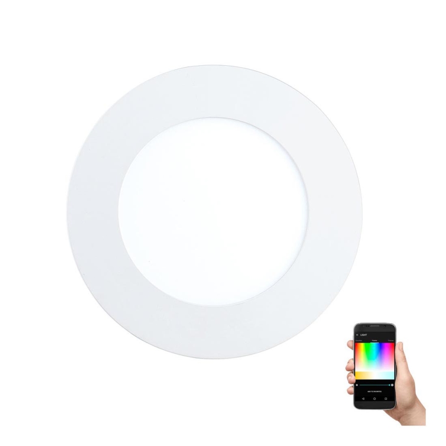 Eglo - LED RGB stropna ugradna svjetiljka s mogućnošću prigušivanja FUEVA-C LED/5,4W/230V pr. 12 cm