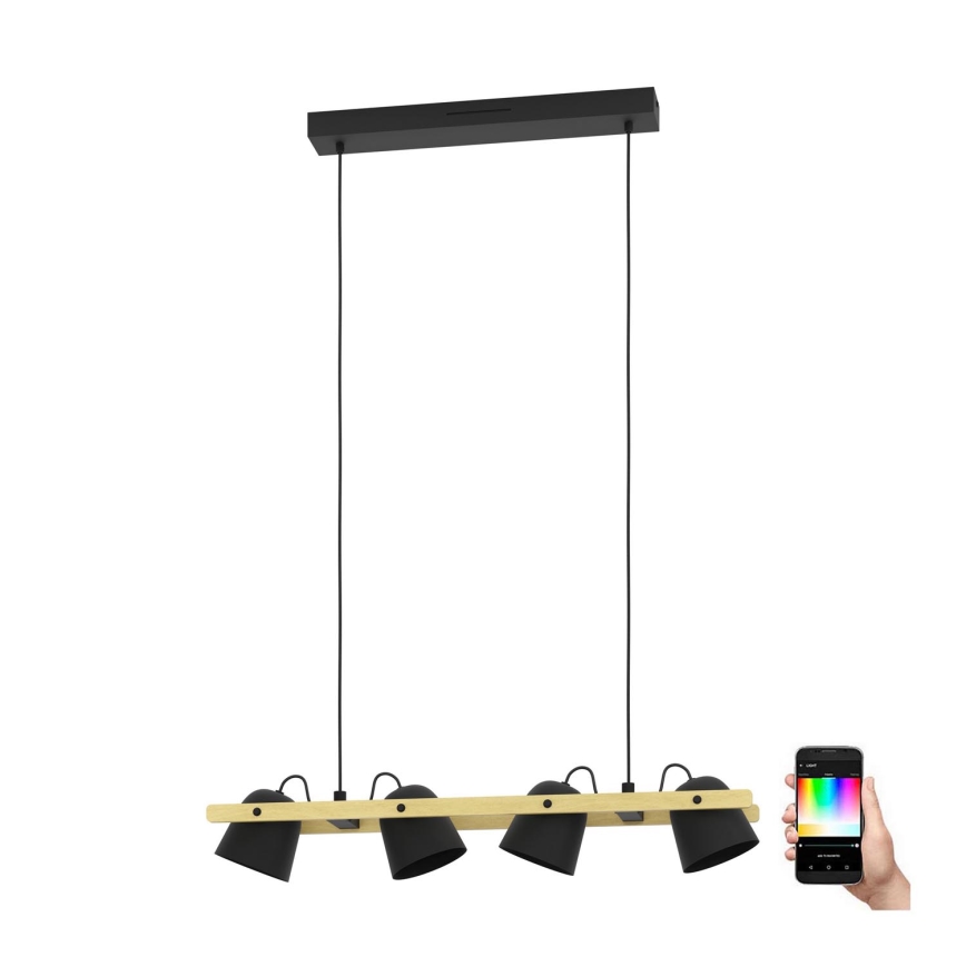 Eglo - LED RGBW dimabilni luster na užetu 4xLED/3,7W/230V 2700-6500K