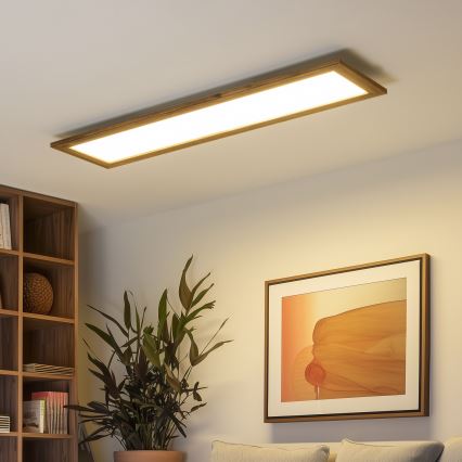 Eglo - LED RGBW Prigušivi nadgradni/ugradbeni panel SALOBRENA-C WOOD LED/34W/230V 2700-6500K 34x124 cm smeđa + daljinski upravljač