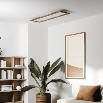 Eglo - LED RGBW Prigušivi nadgradni/ugradbeni panel SALOBRENA-C WOOD LED/34W/230V 2700-6500K 34x124 cm smeđa + daljinski upravljač