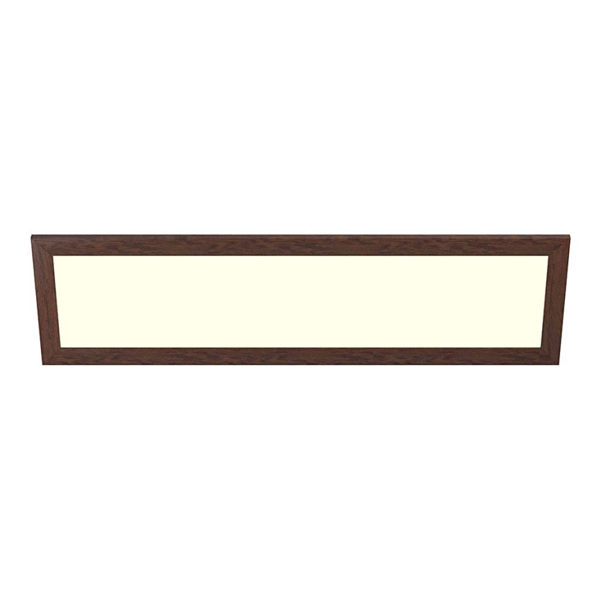 Eglo - LED RGBW Prigušivi nadgradni/ugradbeni panel SALOBRENA-C WOOD LED/34W/230V 2700-6500K 34x124 cm tamno smeđa + daljinski upravljač