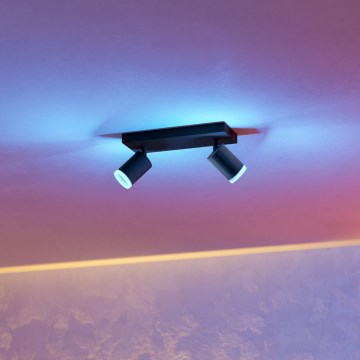 Eglo - LED RGBW Prigušiva spot svjetiljka 2xLED/3,7W/230V 2700-6500K crna