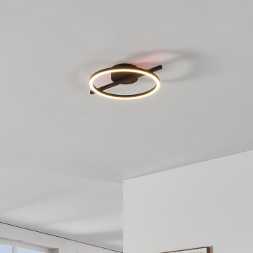 Eglo - LED RGBW Prigušiva stropna svjetiljka LED/17W/230V 2700-6500K crna + daljinski upravljač