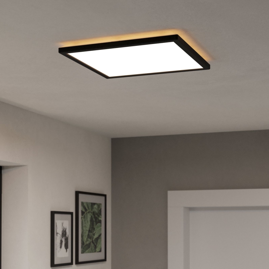 Eglo - LED RGBW Prigušiva stropna svjetiljka za kupaonicu LED/17,6W/230V 2700-6500K 39x39 cm IP44 crna ZigBee
