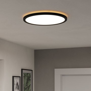 Eglo - LED RGBW Prigušiva stropna svjetiljka za kupaonicu LED/18,5W/230V 2700-6500K pr.38,9cm IP44 crna ZigBee