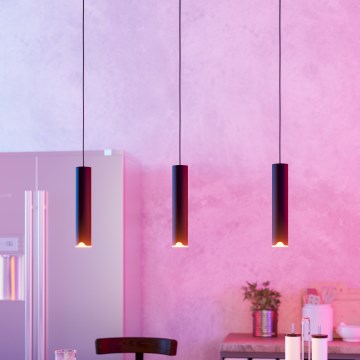 Eglo - LED RGBW prigušivač luster na užetu 3xLED/3,7W/230V 2700-6500K crna