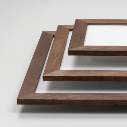 Eglo - LED RGBW s možností prigušivanja površinski montiran panel SALOBRENA-C WOOD LED/16W/230V 2700-6500K 34x34 cm tamno smeđa + daljinski upravljač