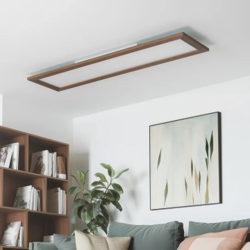 Eglo - LED RGBW Prigušivi nadgradni/ugradbeni panel SALOBRENA-C WOOD LED/34W/230V 2700-6500K 34x124 cm tamno smeđa + daljinski upravljač