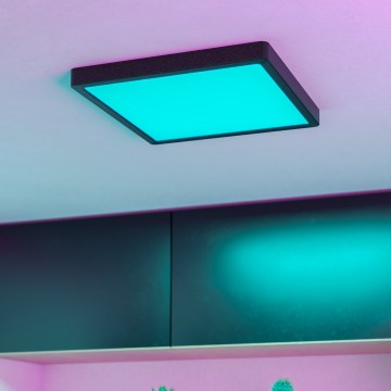 Eglo - LED RGBW prigušivo kupaonsko stropno svjetlo LED/13,5W/230V 2700-6500K 29,5x29,5 cm IP44 crna