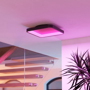 Eglo - LED RGBW prigušivo stropno svjetlo LED/20W/230V 2700-6500K 35x35 cm crna