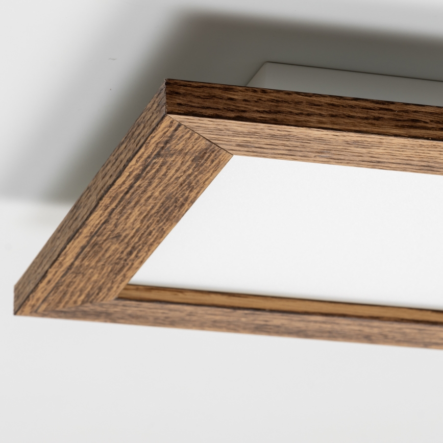 Eglo - LED RGBW panel za površinsku montažu s mogućnošću prigušivanja SALOBRENA-C WOOD LED/16W/230V 2700-6500K 34x34 cm smeđa + daljinski upravljač