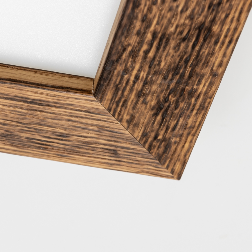 Eglo - LED RGBW panel za površinsku montažu s mogućnošću prigušivanja SALOBRENA-C WOOD LED/16W/230V 2700-6500K 34x34 cm smeđa + daljinski upravljač
