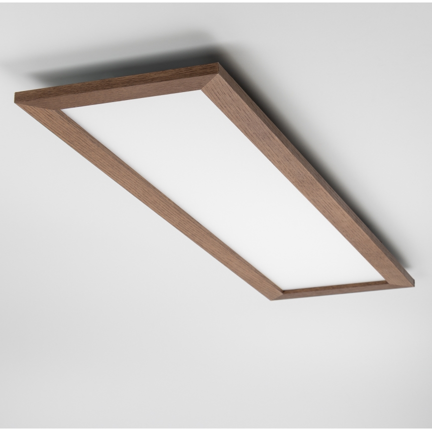 Eglo - LED RGBW s mogućnošću prigušivanja površinski montirani panel SALOBRENA-C WOOD LED/34W/230V 2700-6500K 34x124 cm tamno smeđa + daljinski upravljač