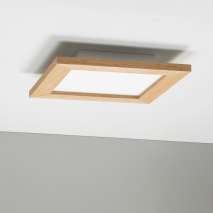 Eglo - LED RGBW panel za površinsku montažu s mogućnošću prigušivanja SALOBRENA-C WOOD LED/16W/230V 2700-6500K 34x34 cm smeđa + daljinski upravljač