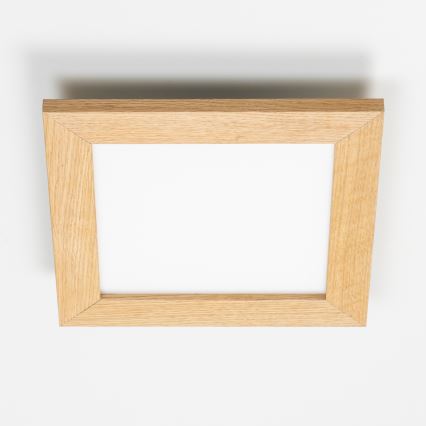 Eglo - LED RGBW panel za površinsku montažu s mogućnošću prigušivanja SALOBRENA-C WOOD LED/16W/230V 2700-6500K 34x34 cm smeđa + daljinski upravljač