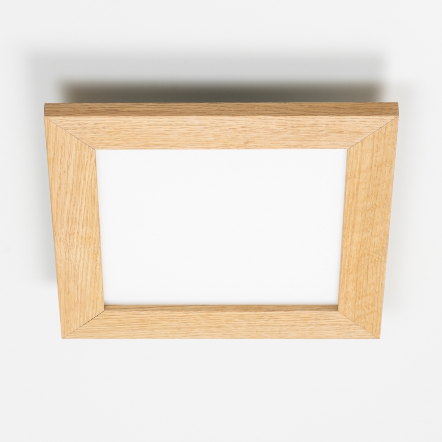 Eglo - LED RGBW panel za površinsku montažu s mogućnošću prigušivanja SALOBRENA-C WOOD LED/16W/230V 2700-6500K 34x34 cm smeđa + daljinski upravljač
