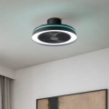 Eglo - LED RGBW stropni ventilator s prigušivanjem 3xLED/8,5W/230V+LED/6W 2700-6500K promjer 48 cm crni + daljinski upravljač