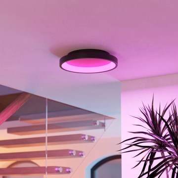 Eglo - LED RGBW stropno svjetlo s mogućnošću prigušivanja LED/19,6W/230V 2700-6500K Ø 35 cm crno