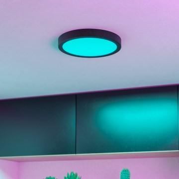 Eglo - LED RGBW stropno svjetlo za kupaonicu s mogućnošću prigušivanja LED/11,2W/230V 2700-6500K Ø 21,1cm IP44 crna