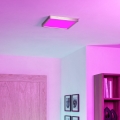 Eglo - LED RGBW stropno svjetlo za kupaonicu s mogućnošću prigušivanja LED/13,5W/230V 2700-6500K 29,5x29,5 cm IP44 matni krom