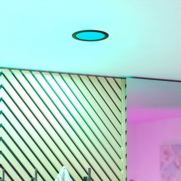 Eglo - LED RGBW, ugradna stropna svjetiljka za kupaonicu s mogućnošću prigušivanja LED/9,5W/230V 2700-6500K promjer 16,8 cm IP44 crna