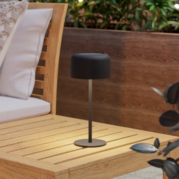 Eglo - LED solarna punjiva dodirna stolna svjetiljka LED/2,8W/3,7V 1800 mAh IP44 crna